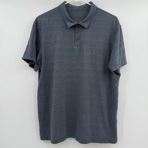 John Varvatos Polo Shirt Men XL Gray Blue Star USA Short Sleeves Lightweight